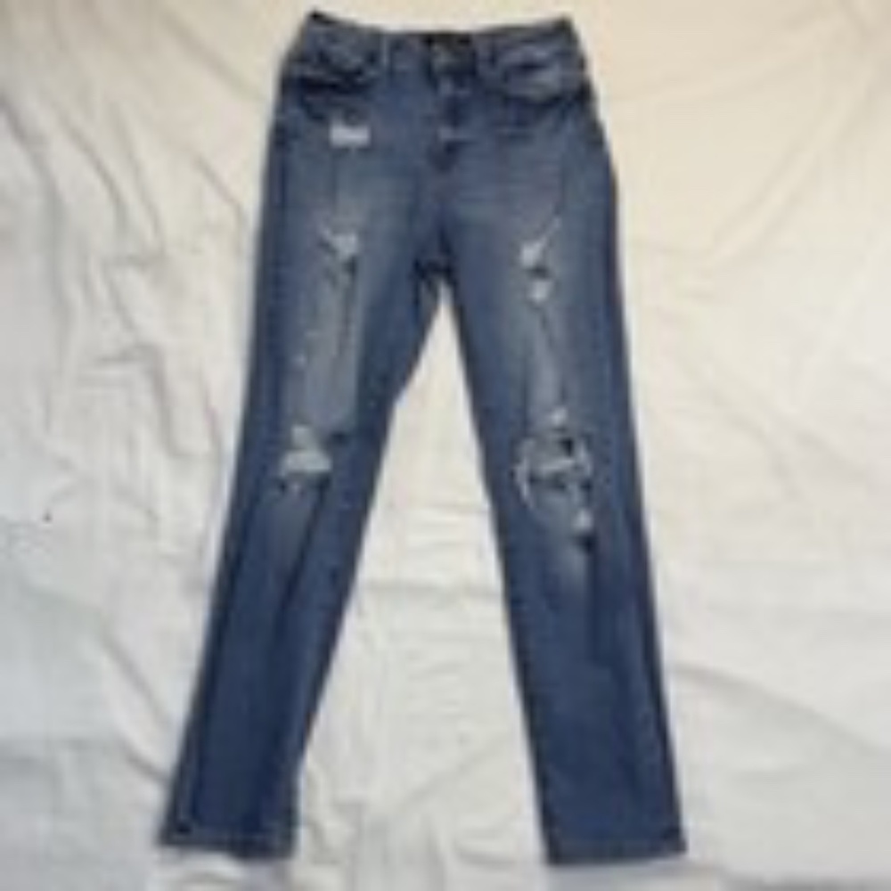 Judy Women's Blue Jeans High Rise, Distressed, Boyfriend Fit Size 9/29